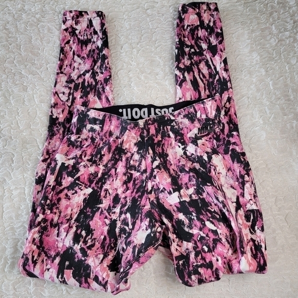 NIKE Leg-A-See Mishmash Pink and Black leggings size s small - Picture 8 of 9